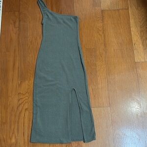 One-Shoulder Green Dress